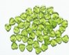 50 9mm Transparent Olivine Leaf Beads